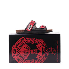 Cargar imagen en el visor de la galería, Sandalias Delta Sigma Theta con doble correa y letras griegas