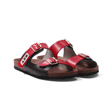 Cargar imagen en el visor de la galería, Sandalias Delta Sigma Theta con doble correa y letras griegas