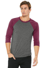 Load image into Gallery viewer, BELLA+CANVAS ® Unisex 3/4-Sleeve Baseball Tee. BC3200 - XL