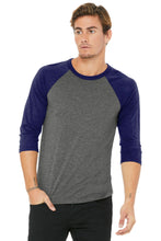 Load image into Gallery viewer, BELLA+CANVAS ® Unisex 3/4-Sleeve Baseball Tee. BC3200 - XL