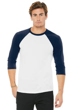 Load image into Gallery viewer, BELLA+CANVAS ® Unisex 3/4-Sleeve Baseball Tee. BC3200 - XS