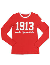 Load image into Gallery viewer, DELTA SIGMA THETA LONG SLEEVE TEE RED