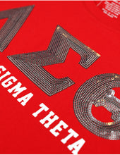 Load image into Gallery viewer, Delta Sigma Theta Red Sequin T-shirt