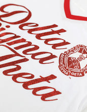 Load image into Gallery viewer, Delta Sigma Theta V-NECK TEE_WHITE