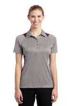 Load image into Gallery viewer, Sport-Tek ® Women's Heather Colorblock Contender ™ Polo. LST665
