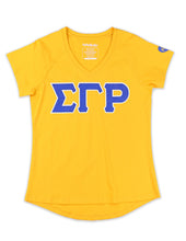 Load image into Gallery viewer, Sigma Gamma RHO V-NECK TEE_GOLD