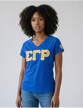Load image into Gallery viewer, Sigma Gamma RHO V-NECK TEE_BLUE