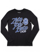 Load image into Gallery viewer, ZETA PHI BETA LONG SLEEVE TEE_BLACK