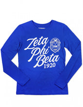 Load image into Gallery viewer, ZETA PHI BETA LONG SLEEVE TEE_ROYAL BLUE