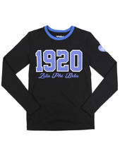 Load image into Gallery viewer, ZETA PHI BETA LONG SLEEVE TEE_BLACK