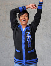 Load image into Gallery viewer, ZETA PHI BETA BUTTON DOWN SWEATER