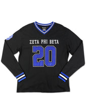 Load image into Gallery viewer, Zeta Phi Beta LONG SLEEVE_BLACK