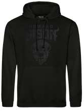 Load image into Gallery viewer, Black on Black Howard University Bison Hoodie