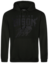 Load image into Gallery viewer, Black on Black Howard University Bison Hoodie