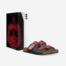 Cargar imagen en el visor de la galería, Sandalias Delta Sigma Theta con doble correa y letras griegas