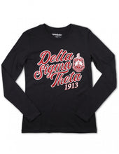 Load image into Gallery viewer, Delta Sigma Theta Long Sleeve Shield T-Shirt