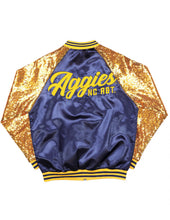 Cargar imagen en el visor de la galería, CHAQUETA DE SATÉN CON LENTEJUELAS A&T DE CAROLINA DEL NORTE