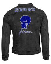 Load image into Gallery viewer, Zeta Phi Beta Black Denim Finer Woman Jean Jacket