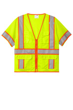 Load image into Gallery viewer, Safety Surveyor Mesh Zippered Two-Tone Short Sleeve Vest
