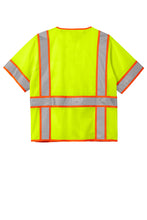 Load image into Gallery viewer, Safety Surveyor Mesh Zippered Two-Tone Short Sleeve Vest
