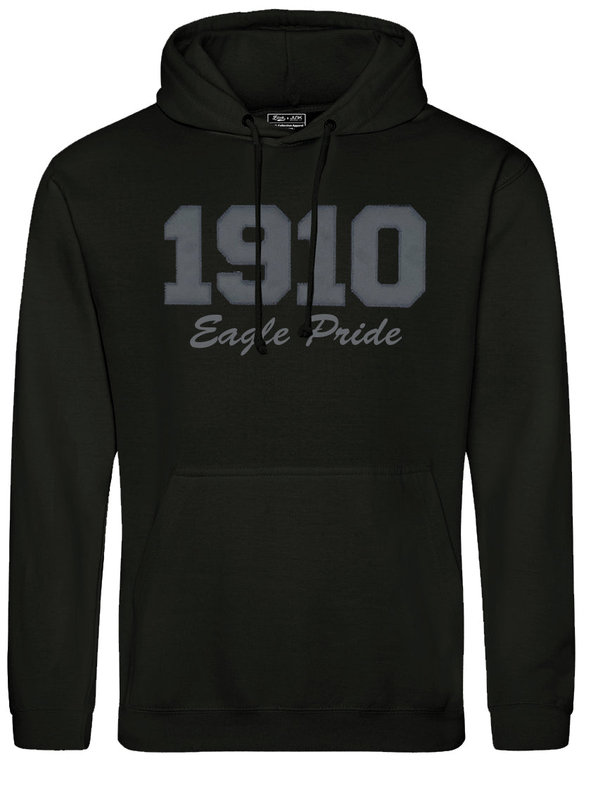 North Carolina Central University 1910 Eagle Pride Embroidered Black On Black Hoodie