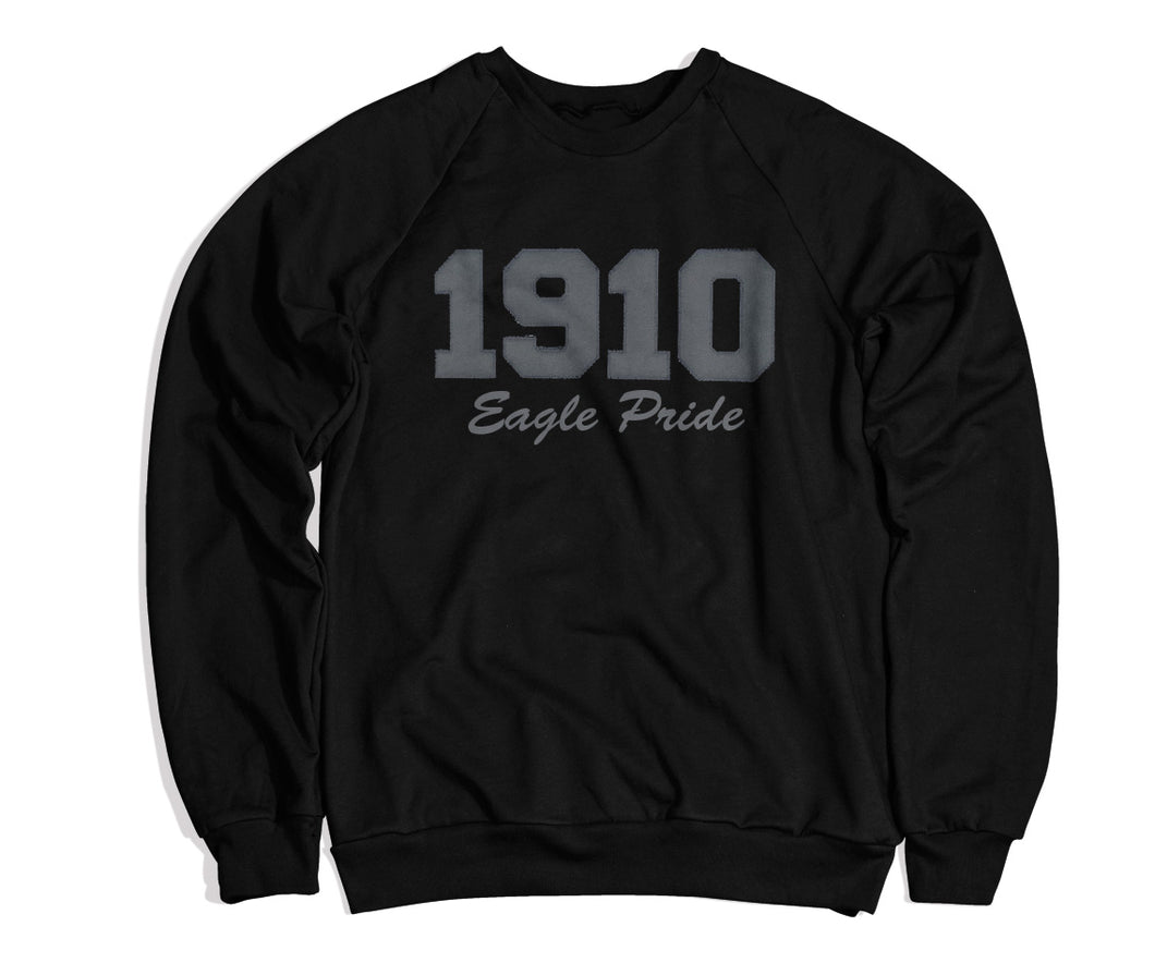 North Carolina Central University 1910 Eagle Pride Embroidered Black On Black Sweatshirt