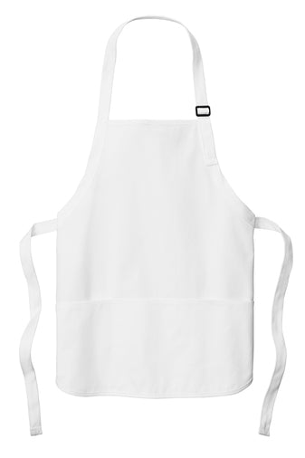 Medium-Length Apron with Pouch Pockets