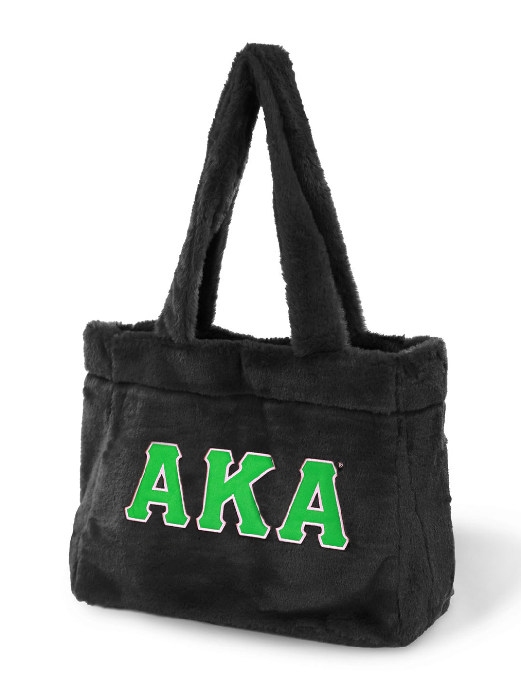 Alpha Kappa Alpha Fur Bag Black