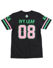 Load image into Gallery viewer, Alpha Kappa Alpha Football Jersey Tee Black
