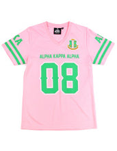 Cargar imagen en el visor de la galería, Alpha Kappa Alpha Football Jersey Tee Pink
