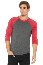 Cargar imagen en el visor de la galería, BELLA+CANVAS  ®  Unisex 3/4-Sleeve Baseball Tee. BC3200 - S
