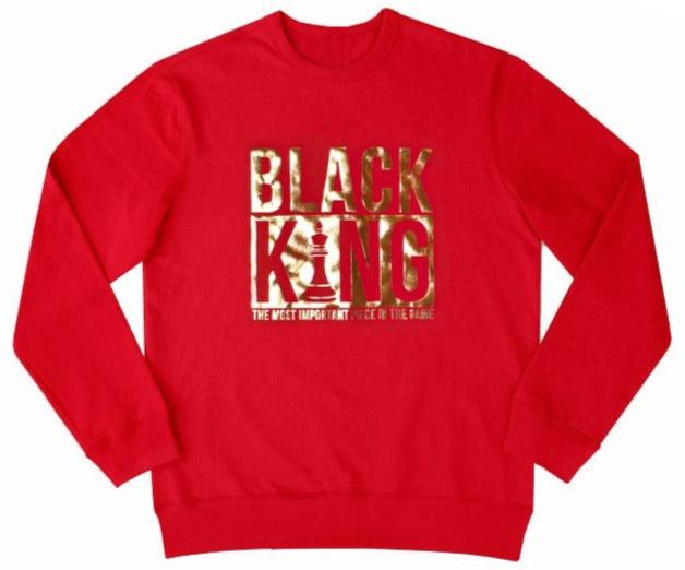 Black King Sweatshirt (Red/Metallic Gold)