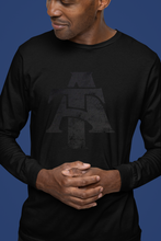 Load image into Gallery viewer, North Carolina A&amp;T State University Black on Black Interlock Long Sleeve T-Shirt
