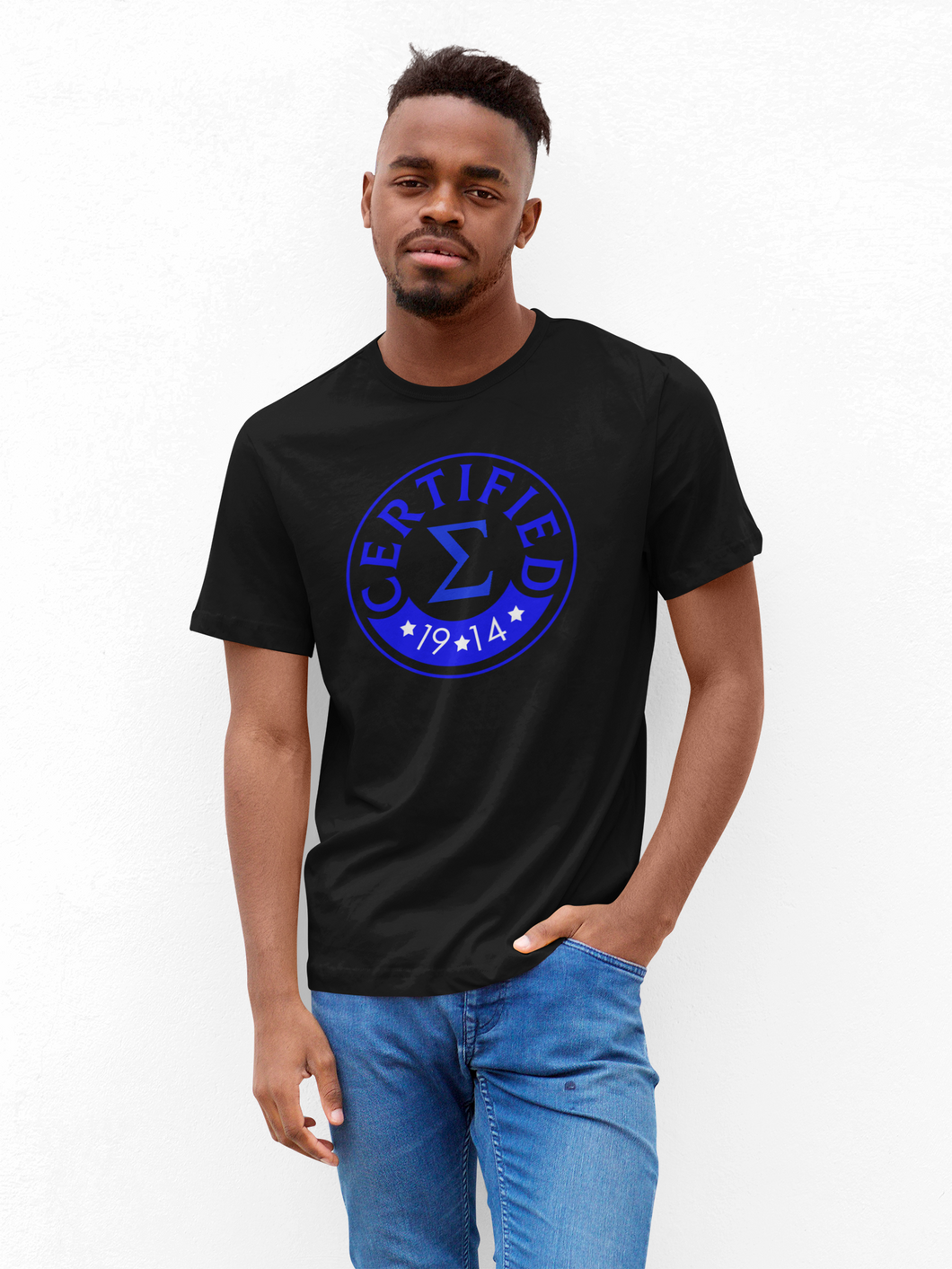 Phi Beta Sigma Fraternity Certified Sigma T-Shirt (Black)