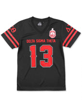 Cargar imagen en el visor de la galería, Delta Sigma Theta Football Jersey (Black)
