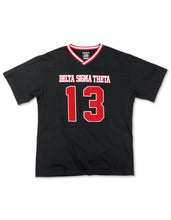 Load image into Gallery viewer, DST OVERSIZED CHENILLE FOOTBALL JERSEY TEE_BLACK
