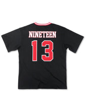 Load image into Gallery viewer, DST OVERSIZED CHENILLE FOOTBALL JERSEY TEE_BLACK
