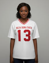 Load image into Gallery viewer, DST OVERSIZED CHENILLE FOOTBALL JERSEY TEE_IVORY
