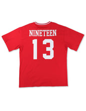 Load image into Gallery viewer, DST OVERSIZED CHENILLE FOOTBALL JERSEY TEE_RED
