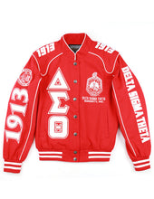 Cargar imagen en el visor de la galería, DELTA SIGMA THETA RACING TWILL JACKET RED/WHITE
