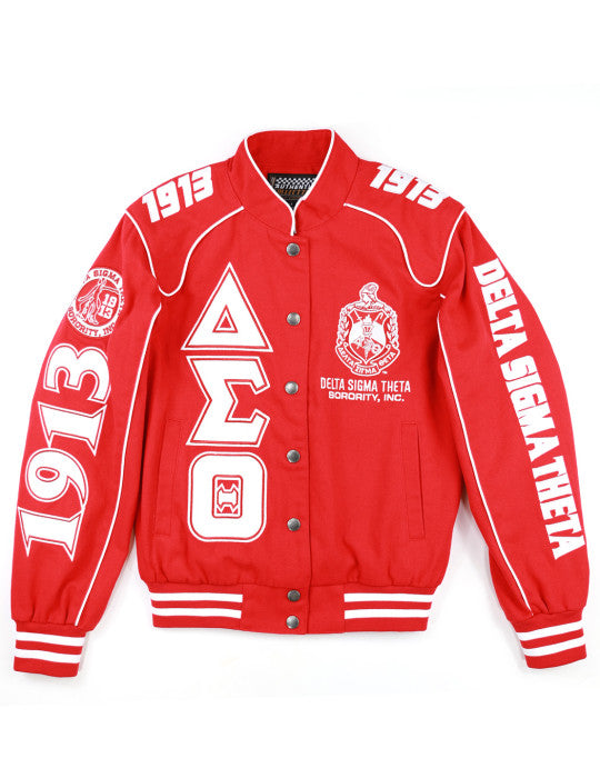 DELTA SIGMA THETA RACING TWILL JACKET RED/WHITE