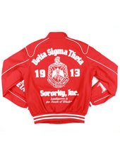 Cargar imagen en el visor de la galería, DELTA SIGMA THETA RACING TWILL JACKET RED/WHITE
