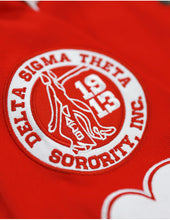 Cargar imagen en el visor de la galería, DELTA SIGMA THETA RACING TWILL JACKET RED/WHITE
