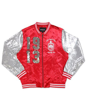 Load image into Gallery viewer, DST SATIN SEQUIN JACKET_RED
