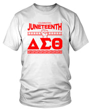 Load image into Gallery viewer, Delta Sigma Theta Juneteenth White T-Shirt

