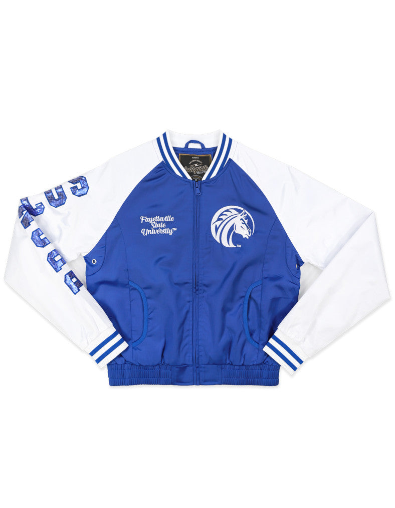 FAYETTEVILLE STATE SATIN SEQUIN JACKET