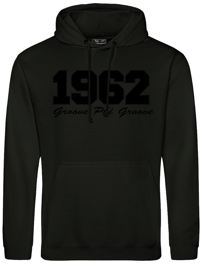 Groove Phi Groove 1962 Embroidered Black on Black Hoodie