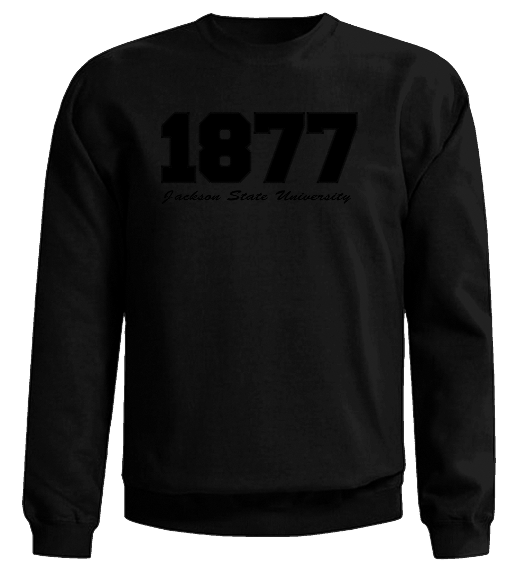 Jackson State University 1877 Embroidered Black on Black Sweatshirt