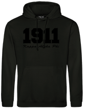 Load image into Gallery viewer, Kappa Alpha Psi 1911 Embroidered Black on Black Hoodie
