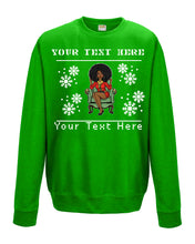 Load image into Gallery viewer, Mrs. Claus on Chair Christmas Ugly Sweater
